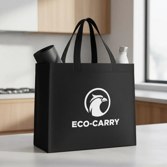 Waterproof shopping tote bag ( 12.6" x 6.3" x 11.8")