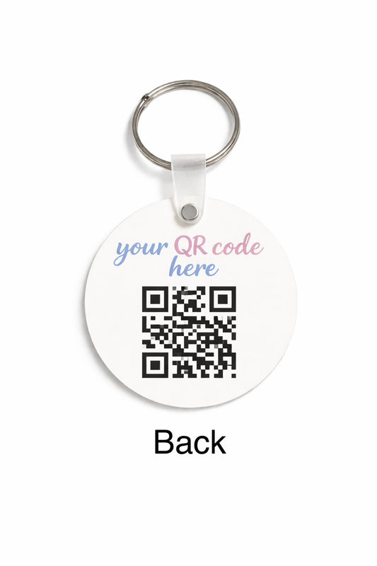 Custom QR Code Wooden Keychain