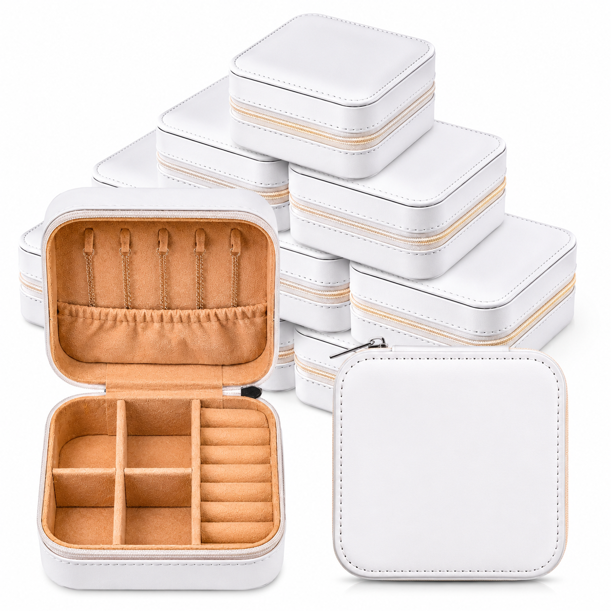 Travel Jewelry Box - (3.9”x3.9”x1.9”)