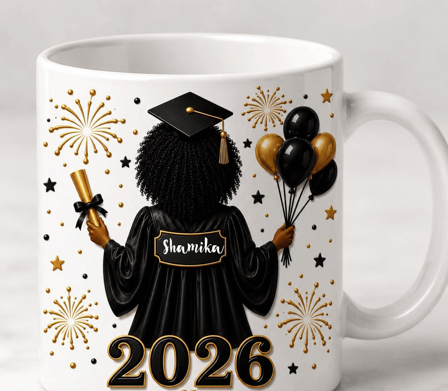 Black & Gold Grad Mug - 11oz (Custom)