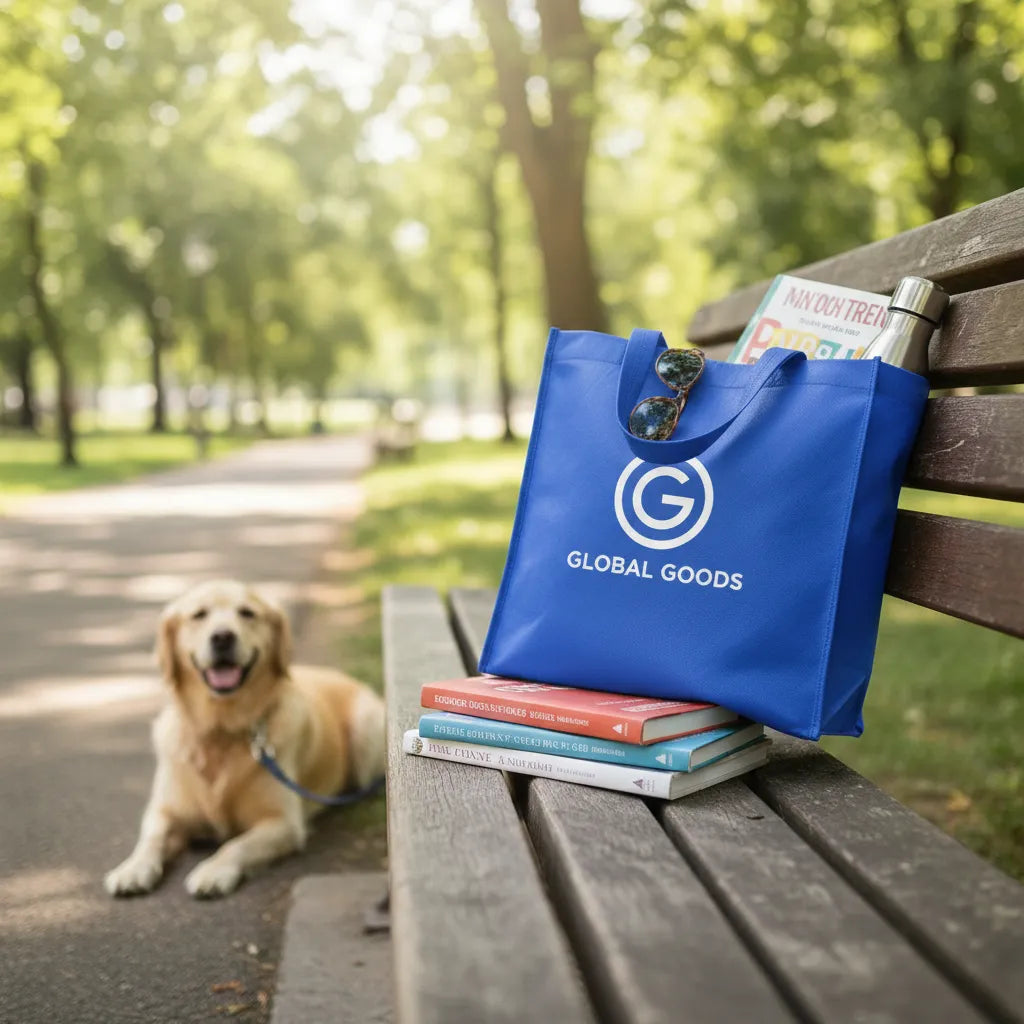 Waterproof shopping tote bag ( 12.6" x 6.3" x 11.8")