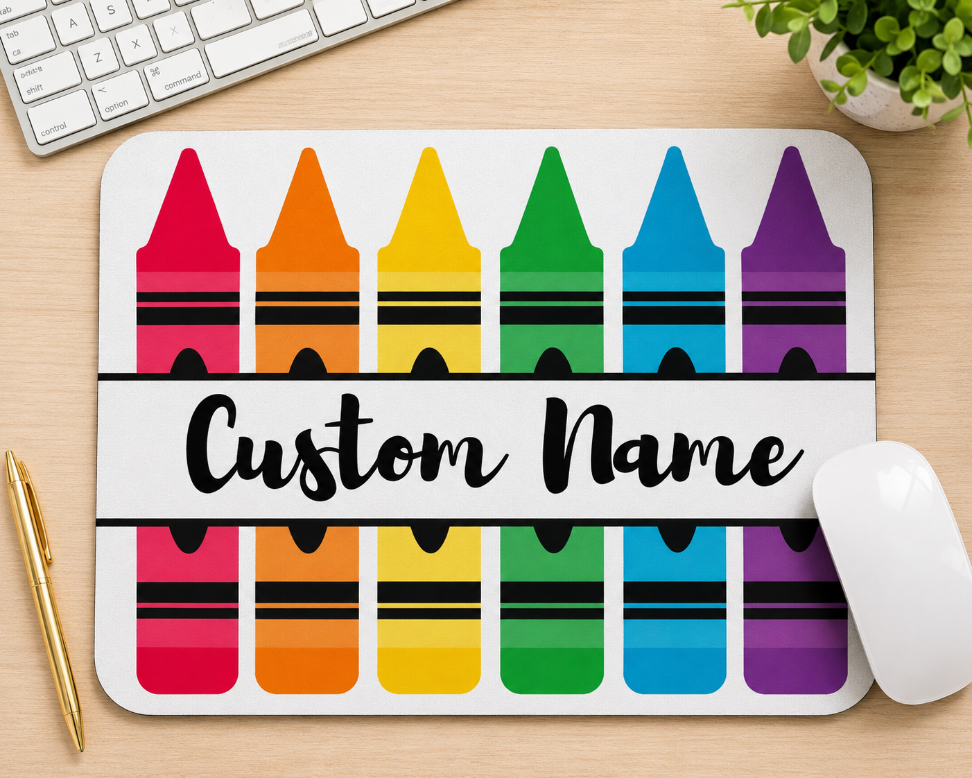 Personalized Teacher Mouse Pad - Crayons