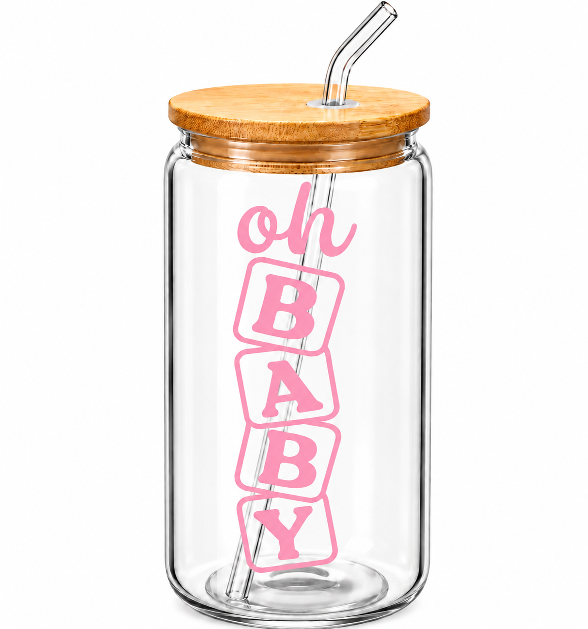 Vertical Oh Baby Glass Tumbler -16oz
