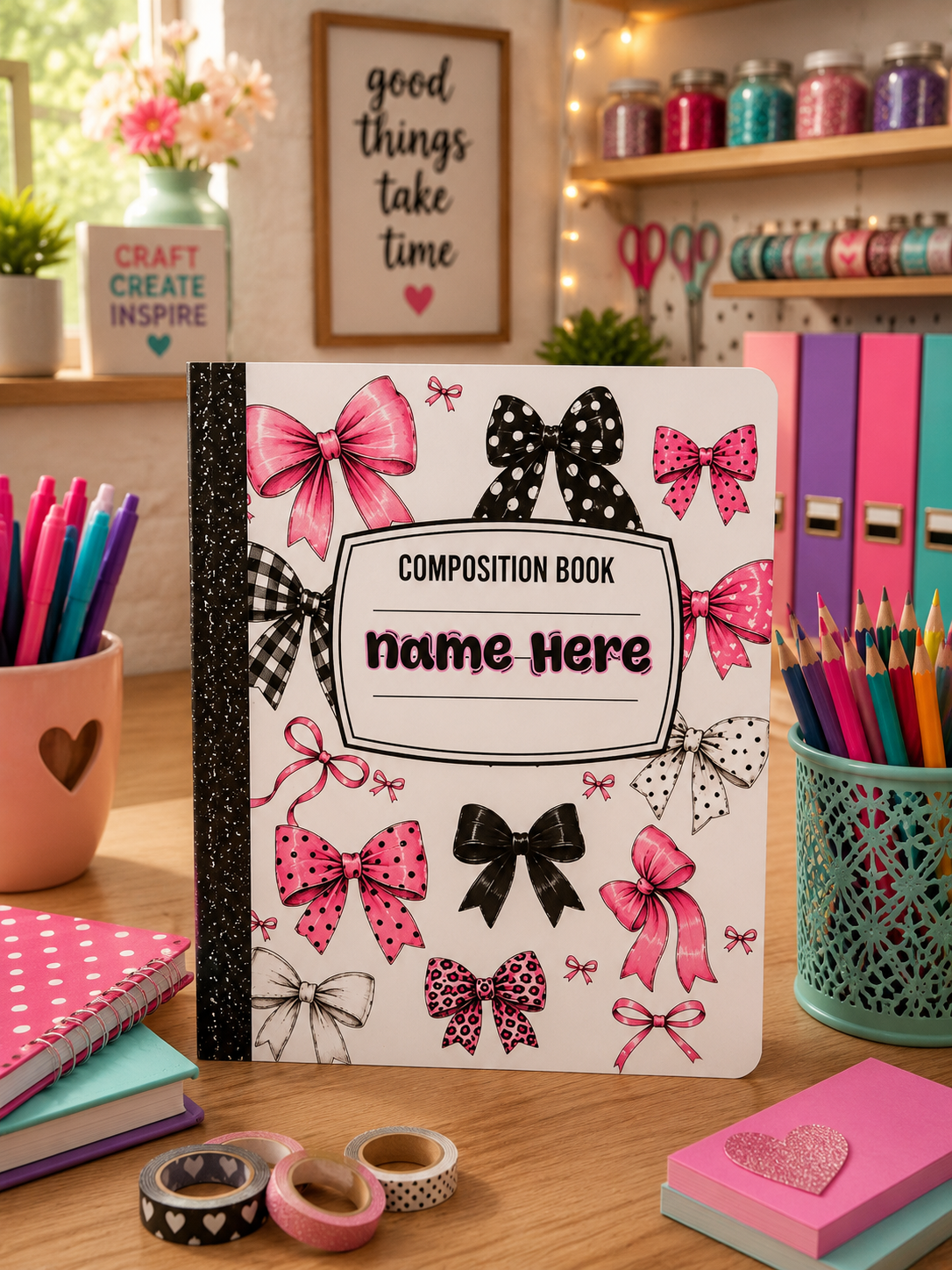 Custom Composition Book 2pk (Girly Designs)