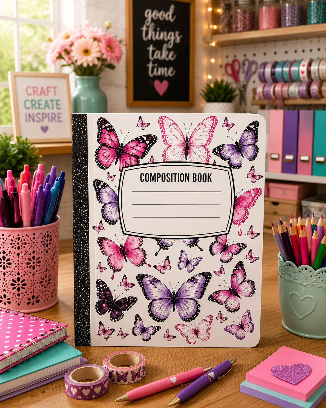 Custom Composition Book 2pk (Girly Designs)