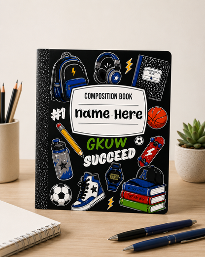 Custom Composition Book 2pk (Male Designs)