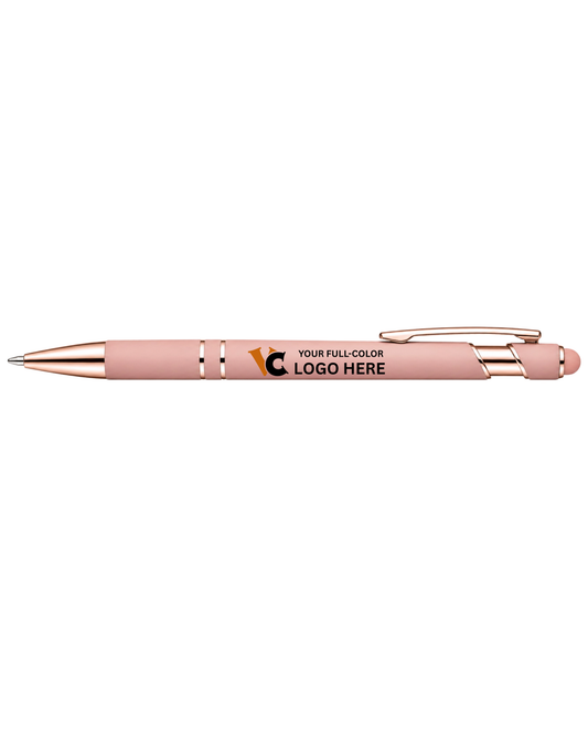 Soft-Touch Stylus Ballpoint Pen - Black Ink (Custom Message)