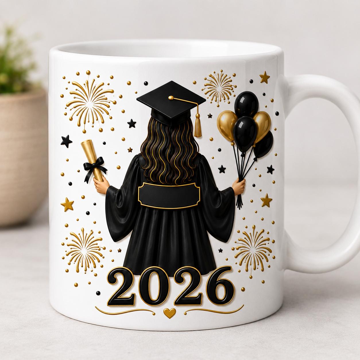 Black & Gold Grad Mug - 11oz (Custom)
