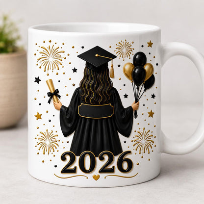 Black & Gold Grad Mug - 11oz (Custom)