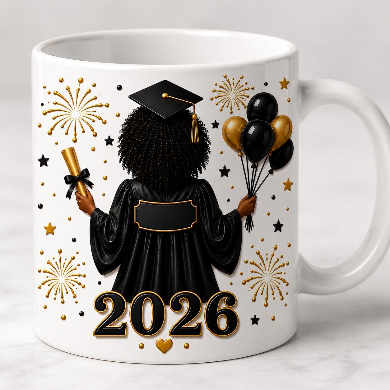Black & Gold Grad Mug - 11oz (Custom)