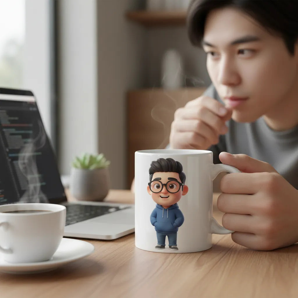 Custom 3D Cartoon Photo Mug - Turn Your Photo Into Art