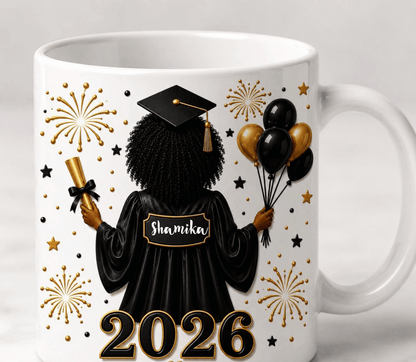 Black & Gold Grad Mug - 11oz (Custom)